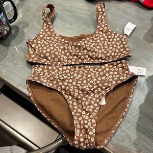 Girls new with tags bikini from the gap size 12 brown and cream floral print